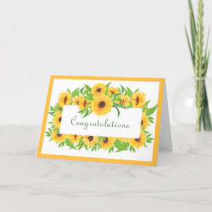 Hochzeitsgelbe Sonnenblumen Herzlichen Glückwunsch Karte