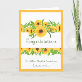 Hochzeitsgelbe Sonnenblumen Name Herzlichen Glückw Karte