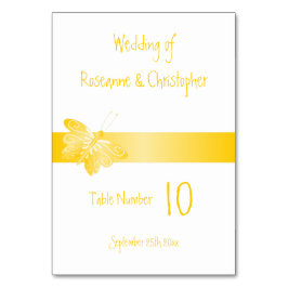 Hochzeitsgelbe Tischnummer