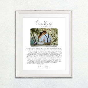 Hochzeitsgelübde mit Foto-Jubiläumsgeschenk Poster