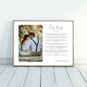 Hochzeitsgelübde mit Foto-Jubiläumsgeschenk zum Au Poster