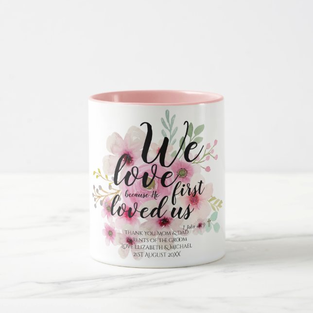 Hochzeitsgeschenk 4 Eltern Brautbräu katholische V Tasse (Zentrum)
