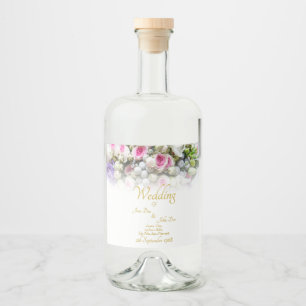 Hochzeitsgeschenk - Braut mit farbenfrohem Hochzei Alkoholflaschenetikett