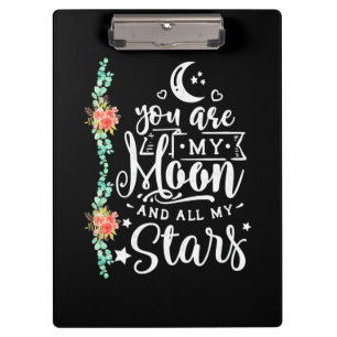 Hochzeitsgeschenk Du bist mein Mond und alle Ste Klemmbrett