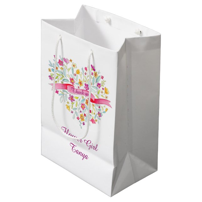Hochzeitsgeschenk für Blume Mittlere Geschenktüte (Vorderseite Schrägansicht)