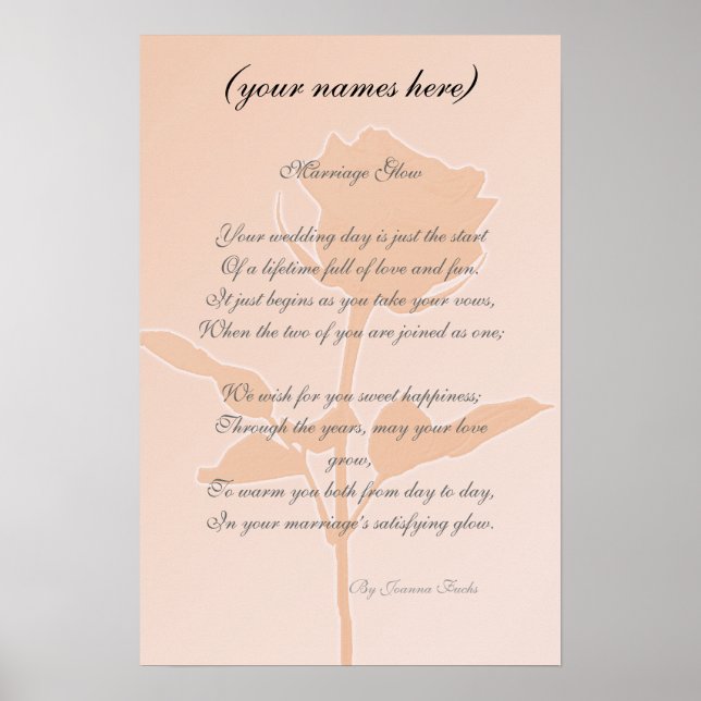 Hochzeitsgeschenk für Braut und Bräutigam Poster (Vorne)