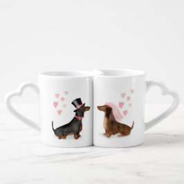 Hochzeitsgeschenk für Dackeln (Tasse) Liebestassen