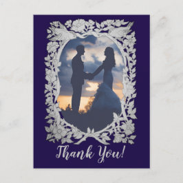 Hochzeitsgeschenk für das Blumenschiff Blue Gray B Postkarte