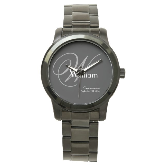Hochzeitsgeschenk für Großmutter Modernes Monogram Armbanduhr (Vorderseite)