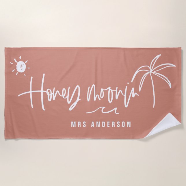 Hochzeitsgeschenk für Honeymoonin Strandtuch (Vorderseite)