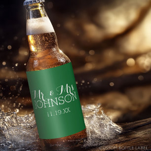 Hochzeitsgeschenk für Mr. & Mrs. - minimalistische Bierflaschenetikett