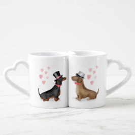 Hochzeitsgeschenk für niedliche Dackeln (Junge/Jun Liebestassen