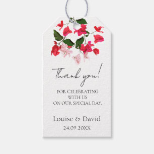 Hochzeitsgeschenk Gefallen Tag mit Bougainvillea B Geschenkanhänger