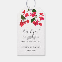 Hochzeitsgeschenk Gefallen Tag mit Bougainvillea B Geschenkanhänger