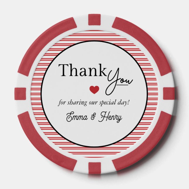 Hochzeitsgeschenk 'Glück in der Liebe' Pokerchips (Vorderseite)