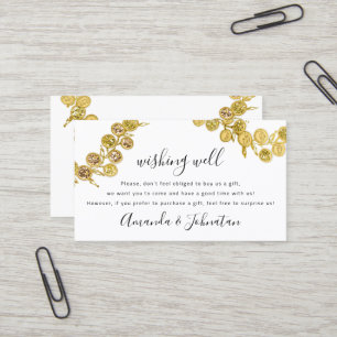 Hochzeitsgeschenk Goldener Kranz Elegante Visitenkarte