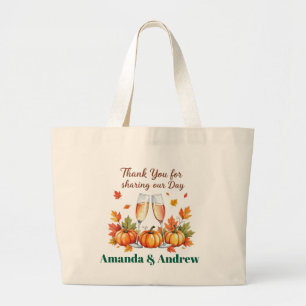 Hochzeitsgeschenk im Herbst, personalisiert Jumbo Stoffbeutel