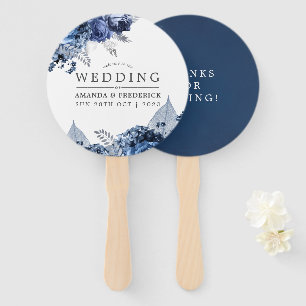 Hochzeitsgeschenk in Navy und Weiß mit Silberfolie Fächer