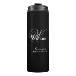 Hochzeitsgeschenk Modernes Monogramm Trauzeuge Sch Thermosbecher