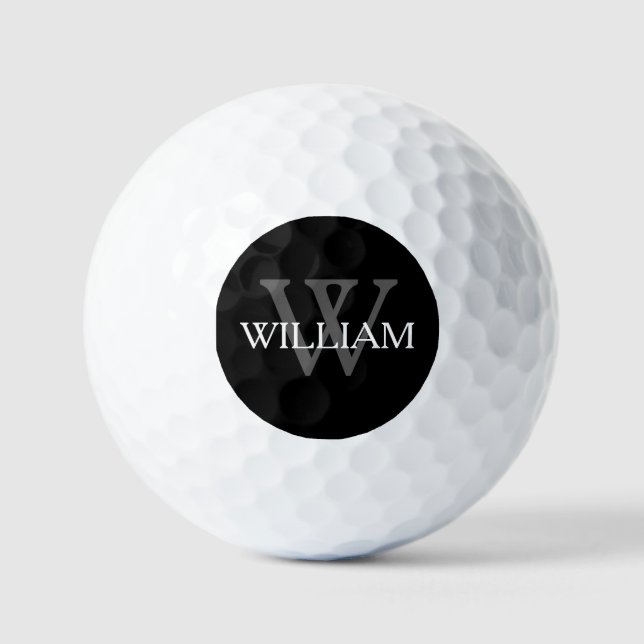 Hochzeitsgeschenk Modernes Monogramm und Name Cool Golfball (Vorderseite)