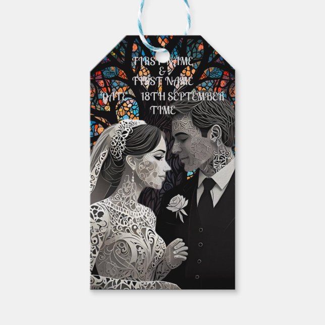 Hochzeitsgeschenk personalisierte Geschenkideen Geschenkanhänger (Vorderseite)