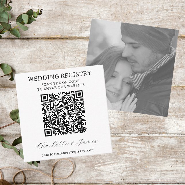 Hochzeitsgeschenk Registrierung Schwarz-Weiß-Foto  Begleitkarte (Von Creator hochgeladen)