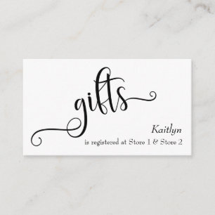 Hochzeitsgeschenk-Registrierungskarten mit elegant Begleitkarte
