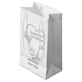 Hochzeitsgeschenk Tasche Silberne Herz Schmetterli Kleine Geschenktüte