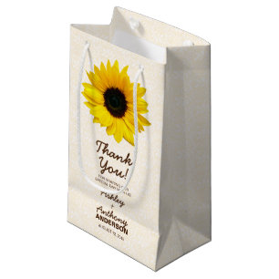 Hochzeitsgeschenk Tasche Sonnenblume Gelbbraun Spi Kleine Geschenktüte