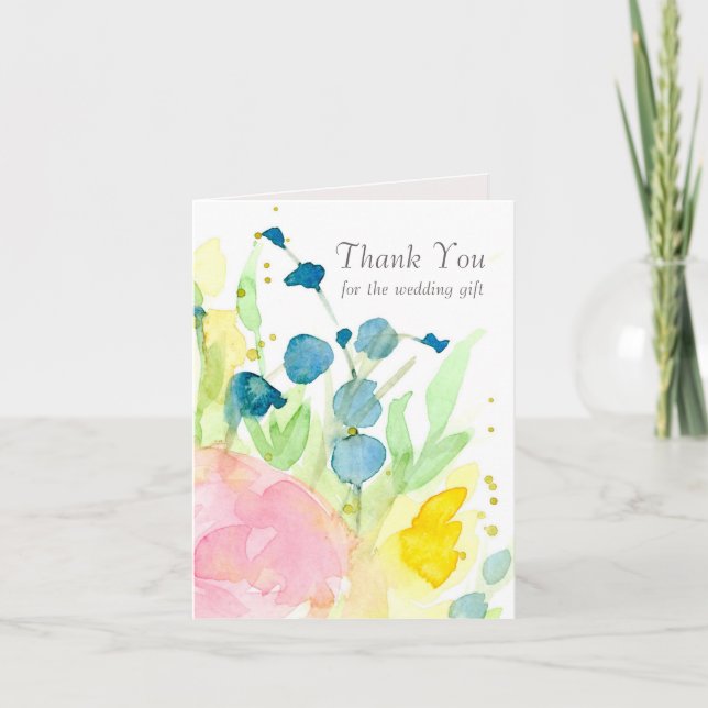 Hochzeitsgeschenk Vielen Dank Pink-Blume Dankeskarte (Vorderseite)