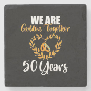 Hochzeitsgeschenk   Wir sind alle 50 Jahre golden Steinuntersetzer