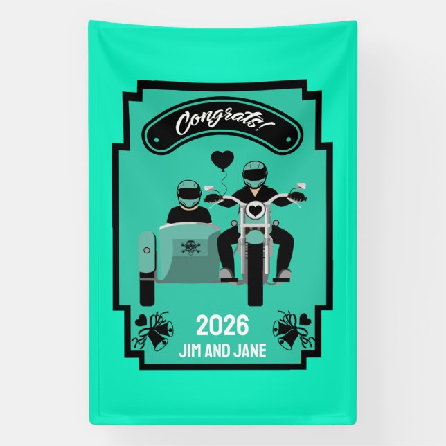 Hochzeitsgeschenke für Motorräder Banner (Vertikal)