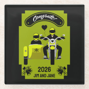 Hochzeitsgeschenke für Motorräder Glasuntersetzer