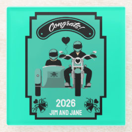Hochzeitsgeschenke für Motorräder Glasuntersetzer