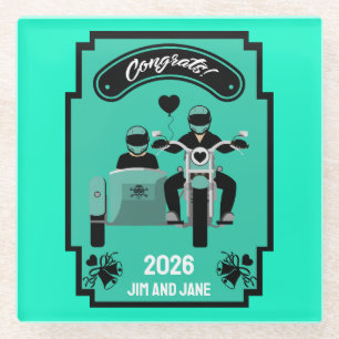 Hochzeitsgeschenke für Motorräder Glasuntersetzer