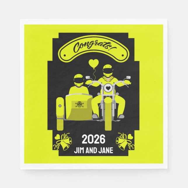 Hochzeitsgeschenke für Motorräder Serviette (Vorderseite)