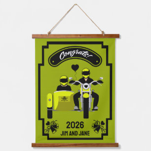 Hochzeitsgeschenke für Motorräder Wandteppich Mit Holzrahmen
