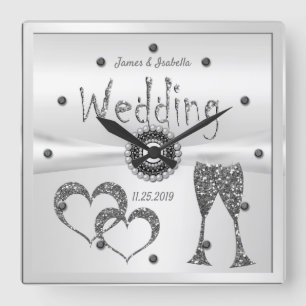 Hochzeitsgeschenke für Paare Congratulati Quadratische Wanduhr