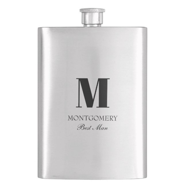 Hochzeitsgeschenke Monogram Trauzeuge  Flachmann (Vorderseite)