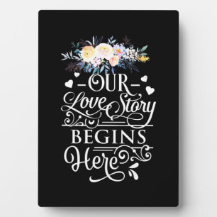 Hochzeitsgeschenke   Unsere Liebe Story beginnt hi Fotoplatte