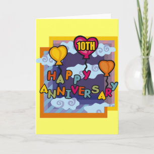 Hochzeitsgeschenke zum 10. Jahrestag Karte