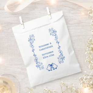 Hochzeitsgeschenktasche Blau Saphir Glocken Scroll Geschenktütchen