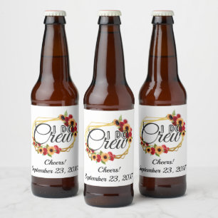 Hochzeitsgesellschaft Geschenke, I Do Crew, Sonnen Bierflaschenetikett