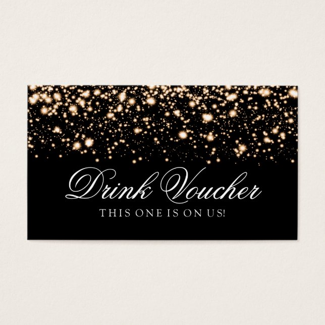 Hochzeitsgetränk Voucher Gold Midnight Glam (Vorderseite)