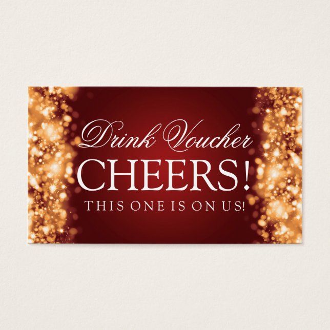 Hochzeitsgetränk Voucher Sparkling Lights Gold (Vorderseite)