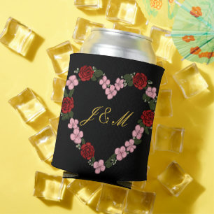 Hochzeitsgetränkebehälter rosa und schwarz dosenkühler