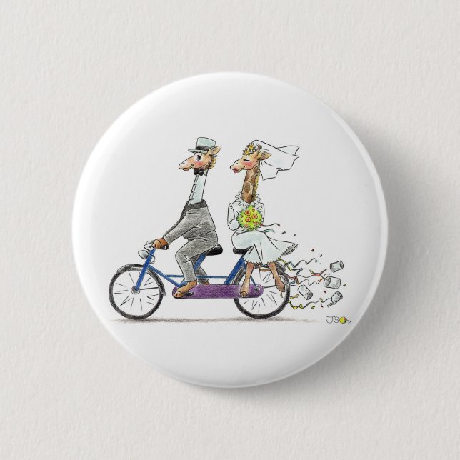 Hochzeitsgiraffen Button (Vorderseite)