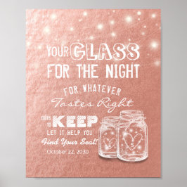 Hochzeitsglas für die Nacht finden Ihren Platz Poster
