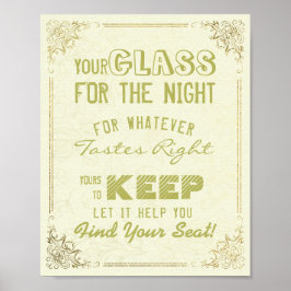 Hochzeitsglas für die Nacht finden Ihren Platz Poster