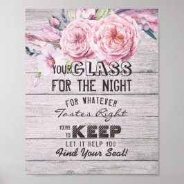 Hochzeitsglas für die Nacht finden Ihren Platz Poster